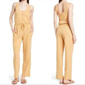 NWT Faherty Terra Organic Cotton Jumspuit in Taffy Yellow, Size M